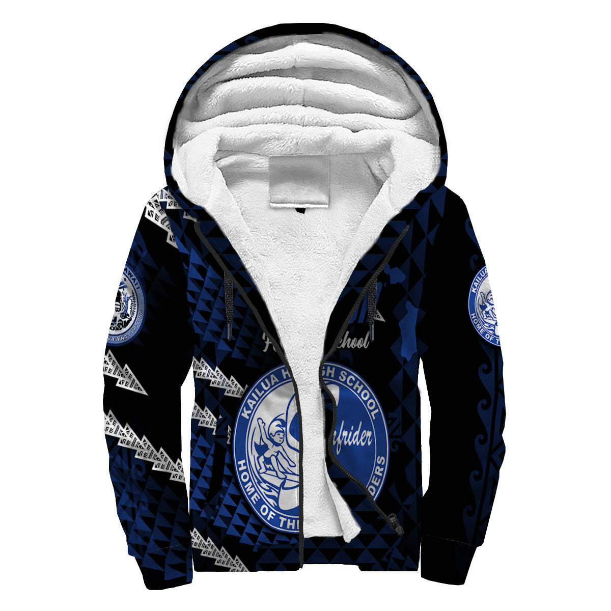 Hawaii Kailua High School Custom Sherpa Hoodie Map Style