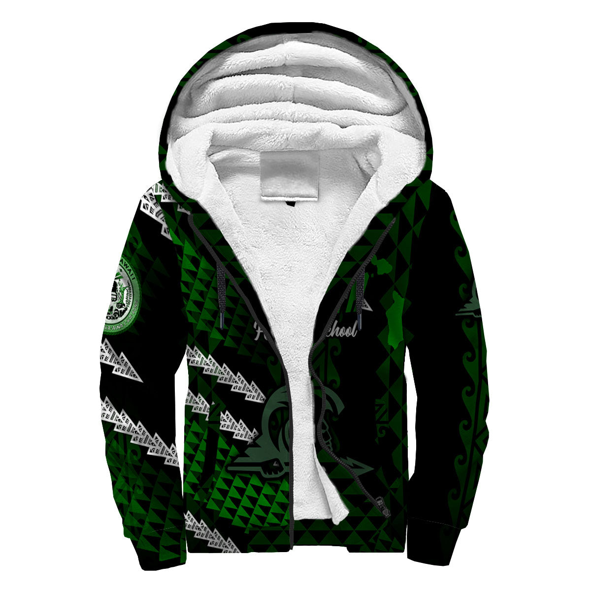 Hawaii Kapaa High School Custom Sherpa Hoodie Map Style