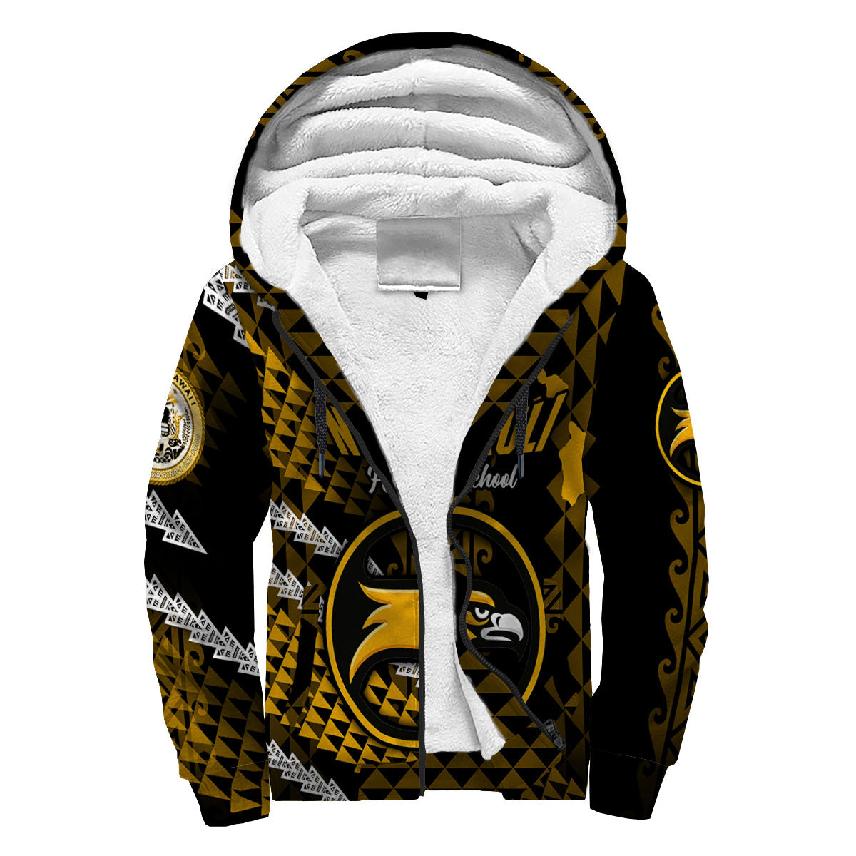 Hawaii Nanakuli High School Custom Sherpa Hoodie Map Style