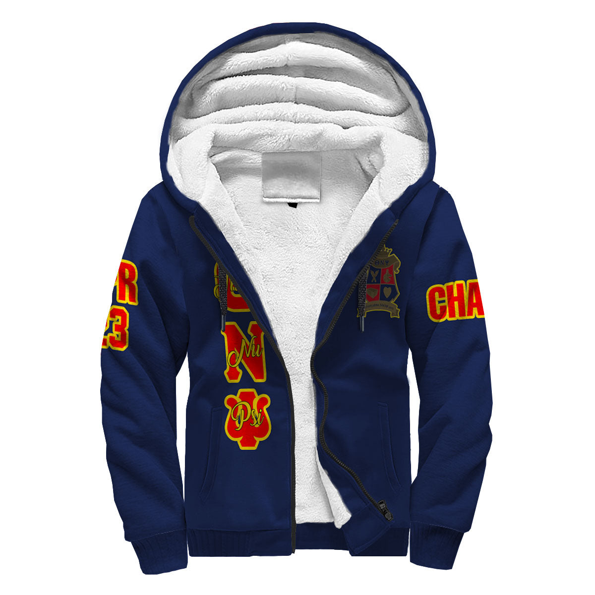 Fraternity Hoodie - Personalized Theta Nu Psi Sherpa Hoodie Original Blue Style