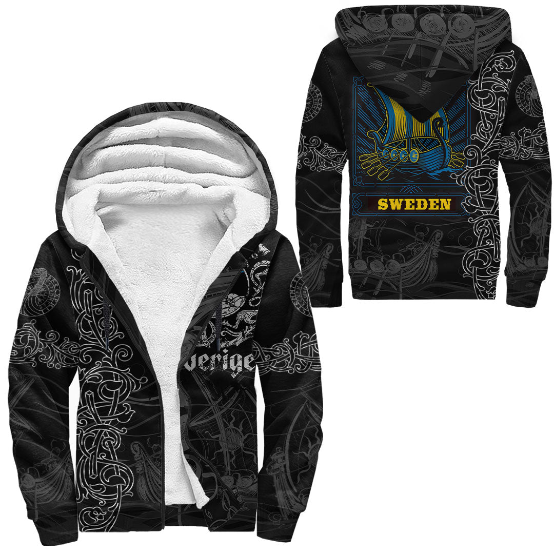 Viking Sherpa Hoodie Drakkar Sweden Warship