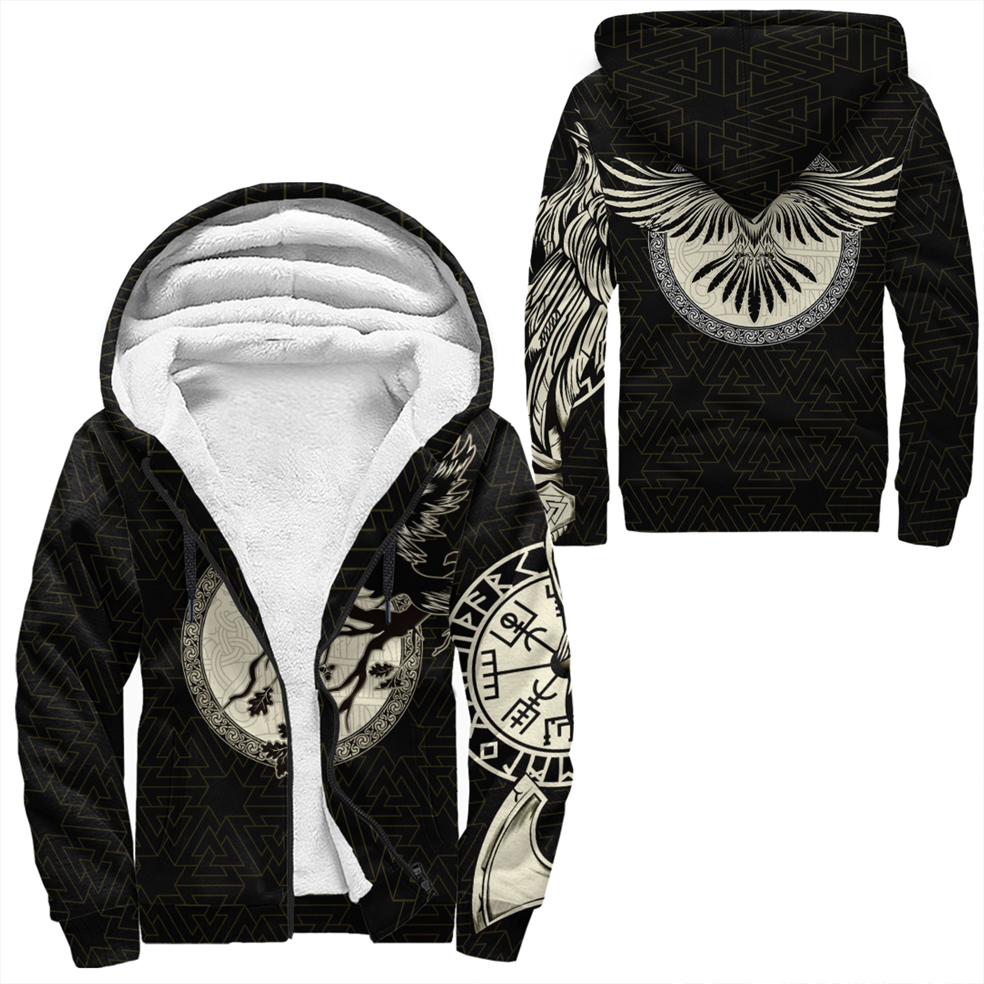 Viking Sherpa Hoodies Raven