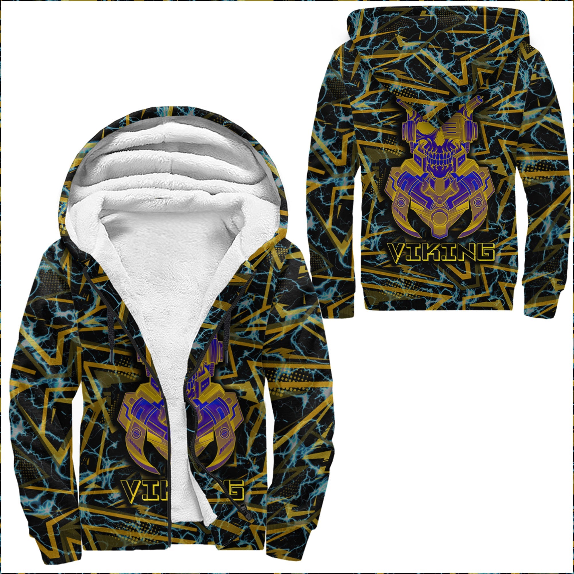 Viking Sherpa Hoodie 3D Robo Warrior