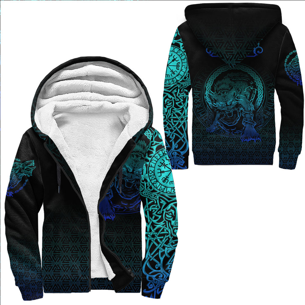 Viking Sherpa Hoodie  Fenrir Norse 3D Special