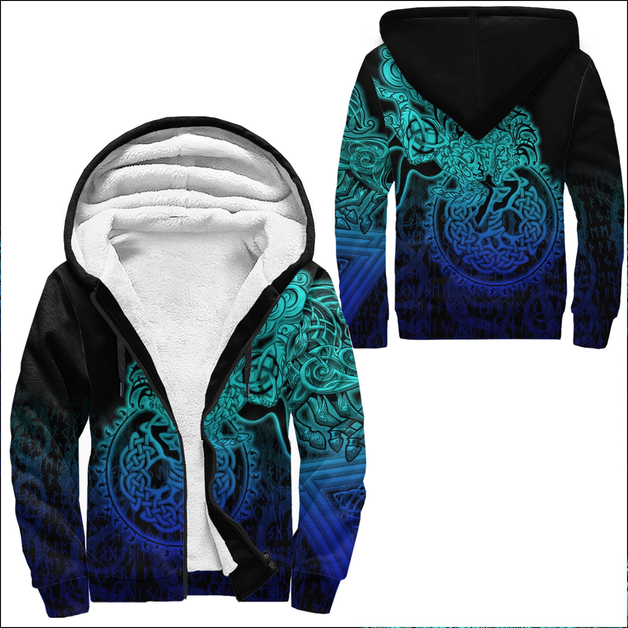 Viking Sherpa Hoodie Sleipnir Special Blue Style