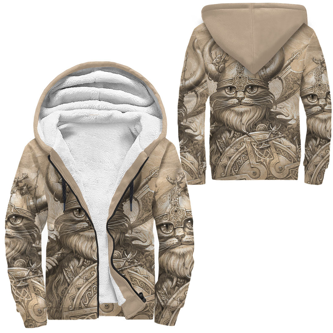 Viking Sherpa Hoodies Cat