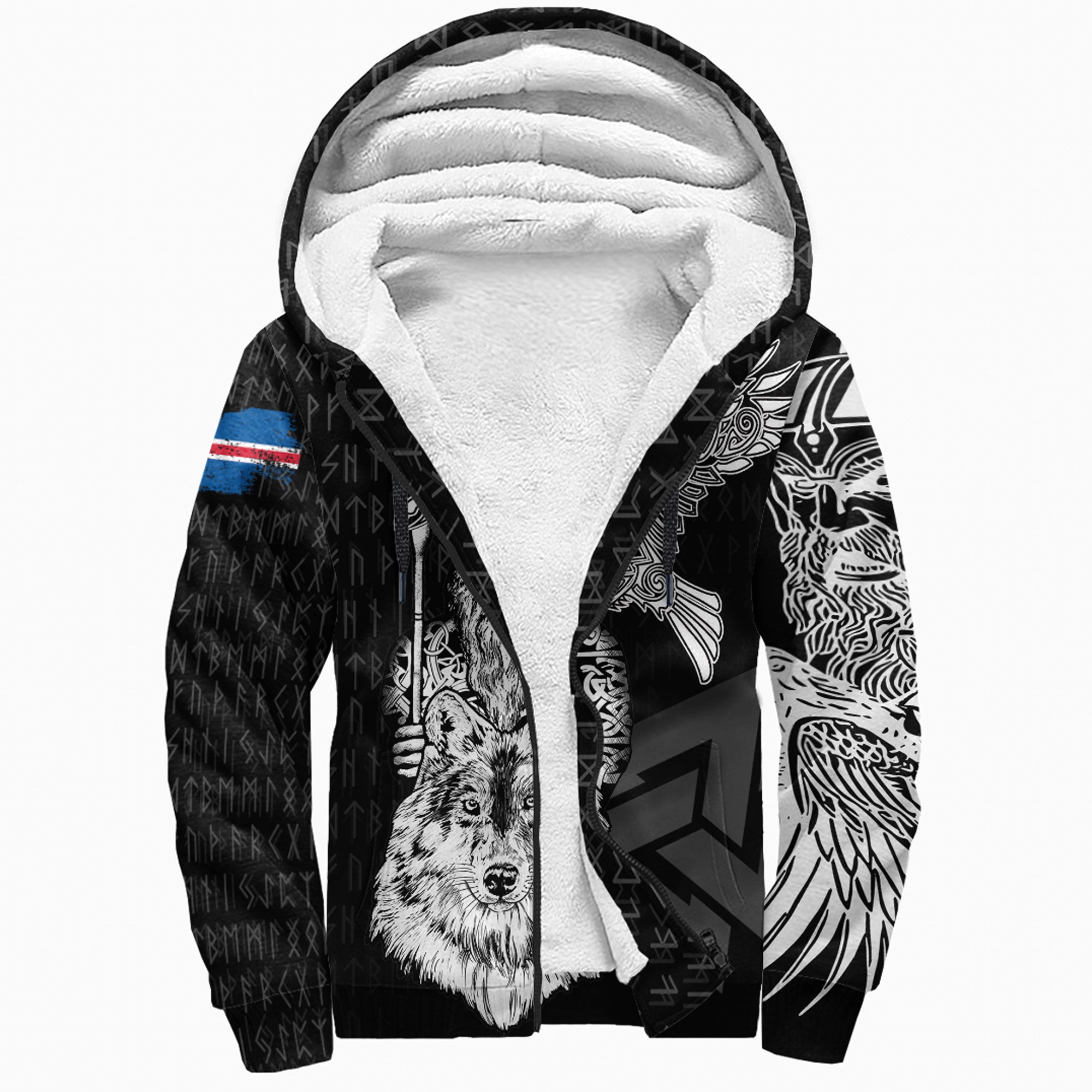 Viking Sherpa Hoodie Iceland Odin