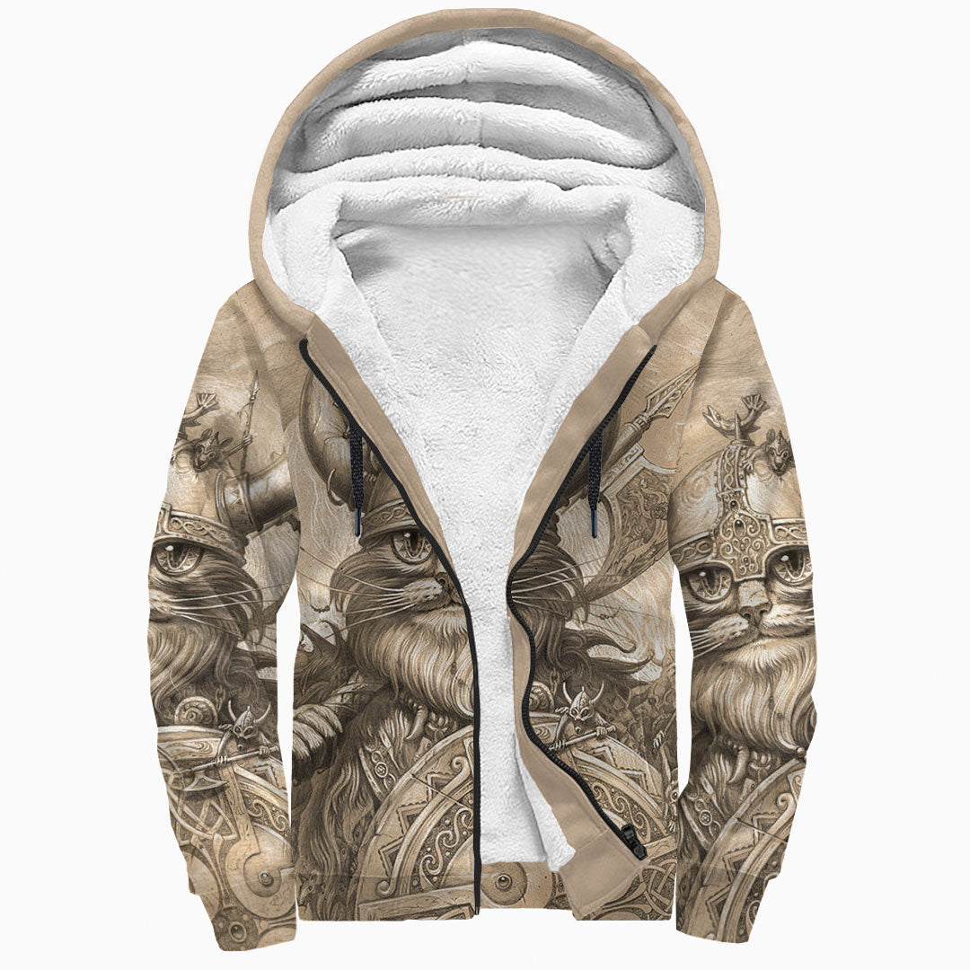 Viking Sherpa Hoodies Cat