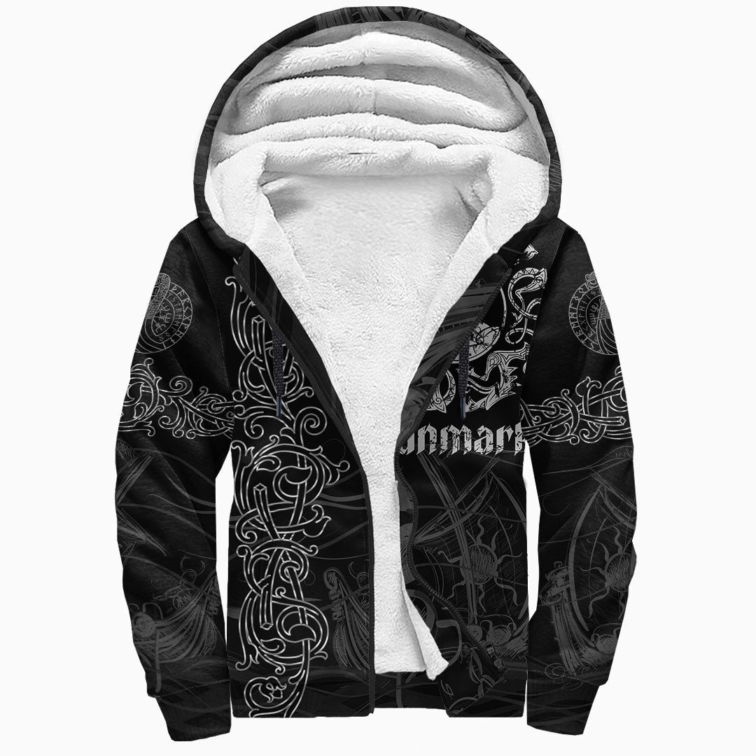 Viking Sherpa Hoodie Drakkar Denmark Warship