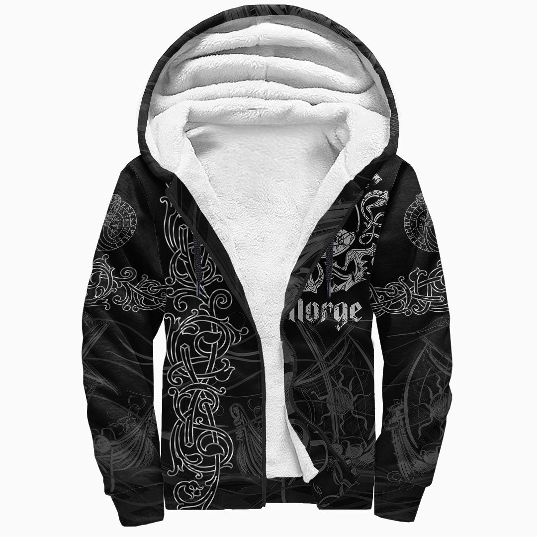 Viking Sherpa Hoodie Drakkar Norway Warship