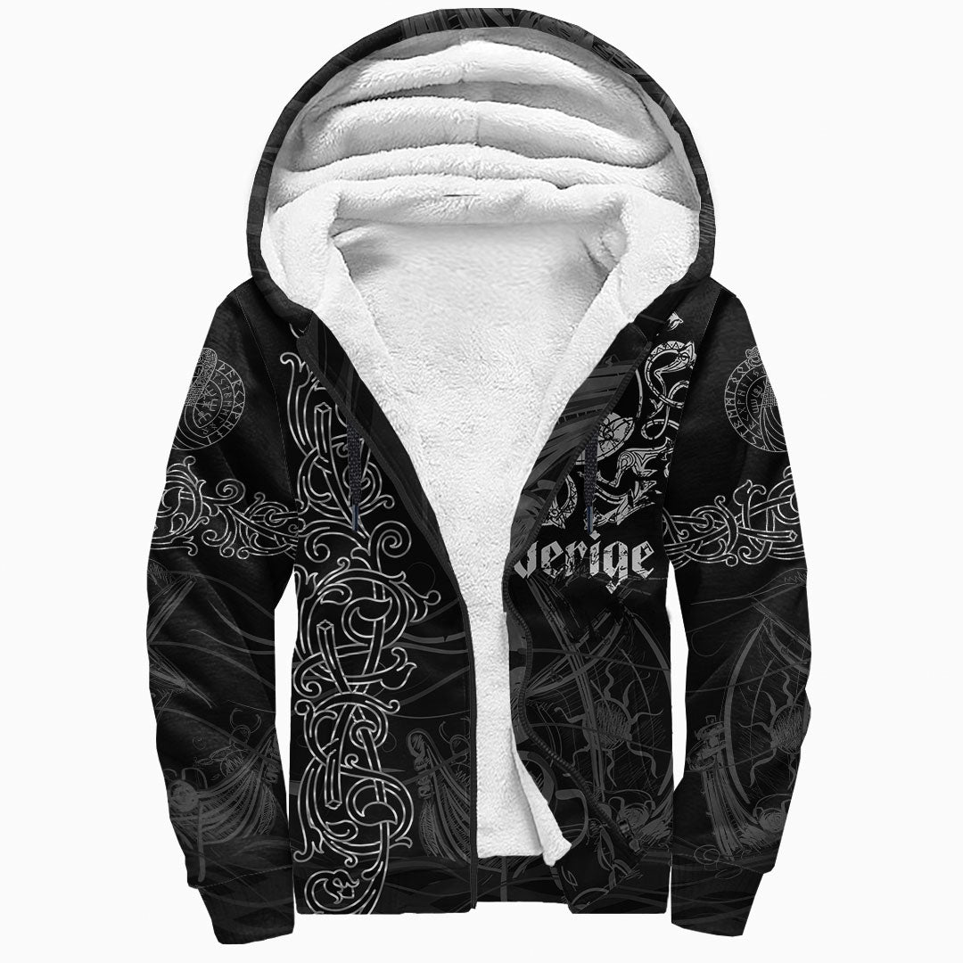 Viking Sherpa Hoodie Drakkar Sweden Warship