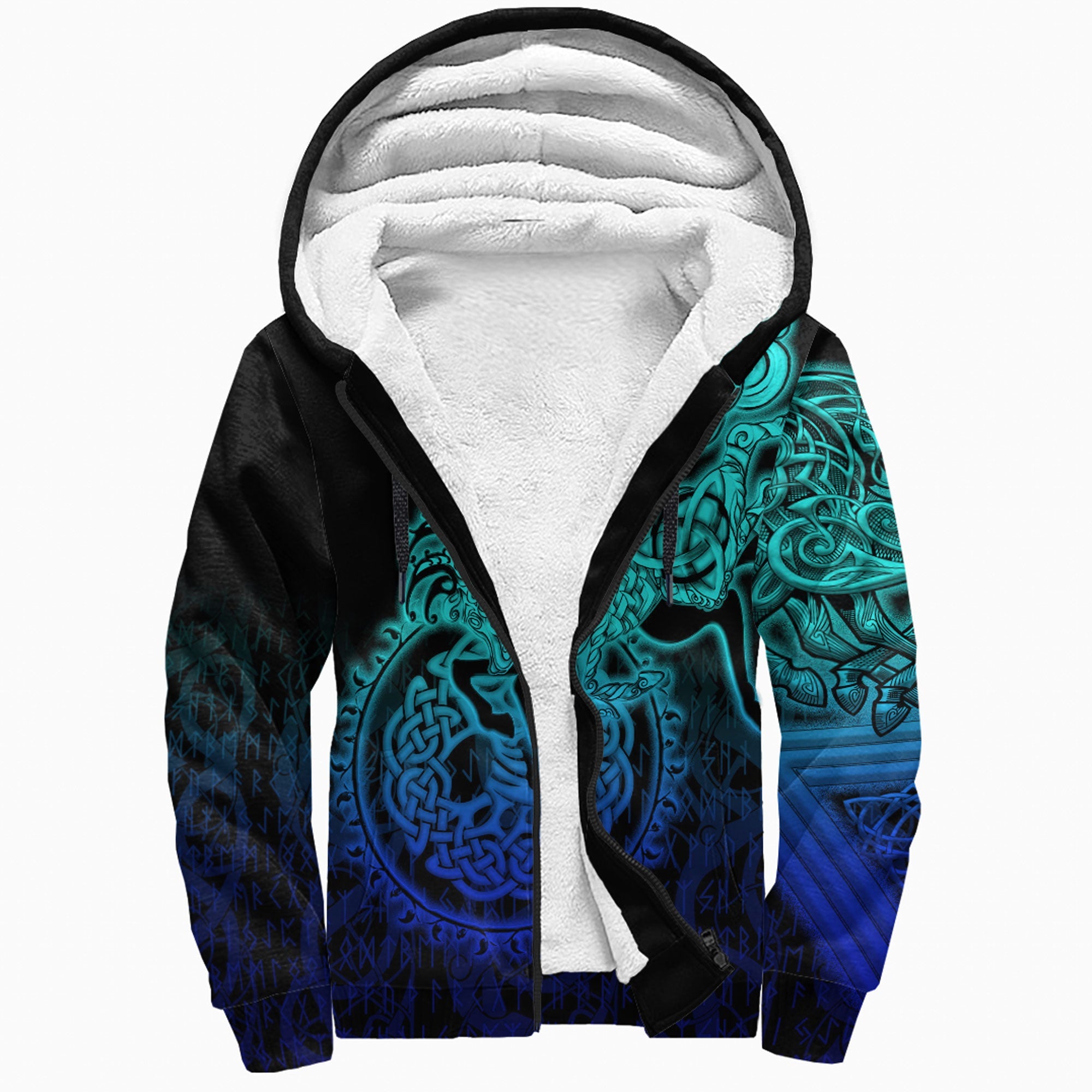 Viking Sherpa Hoodie Sleipnir Special Blue Style