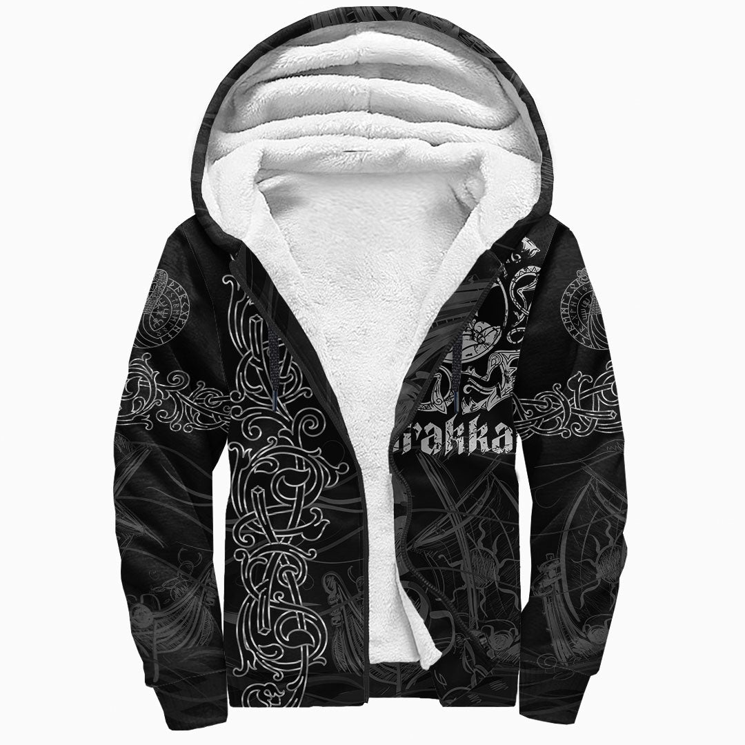 Viking Sherpa Hoodie Drakkar Warship