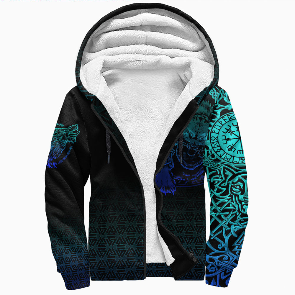 Viking Sherpa Hoodie  Fenrir Norse 3D Special