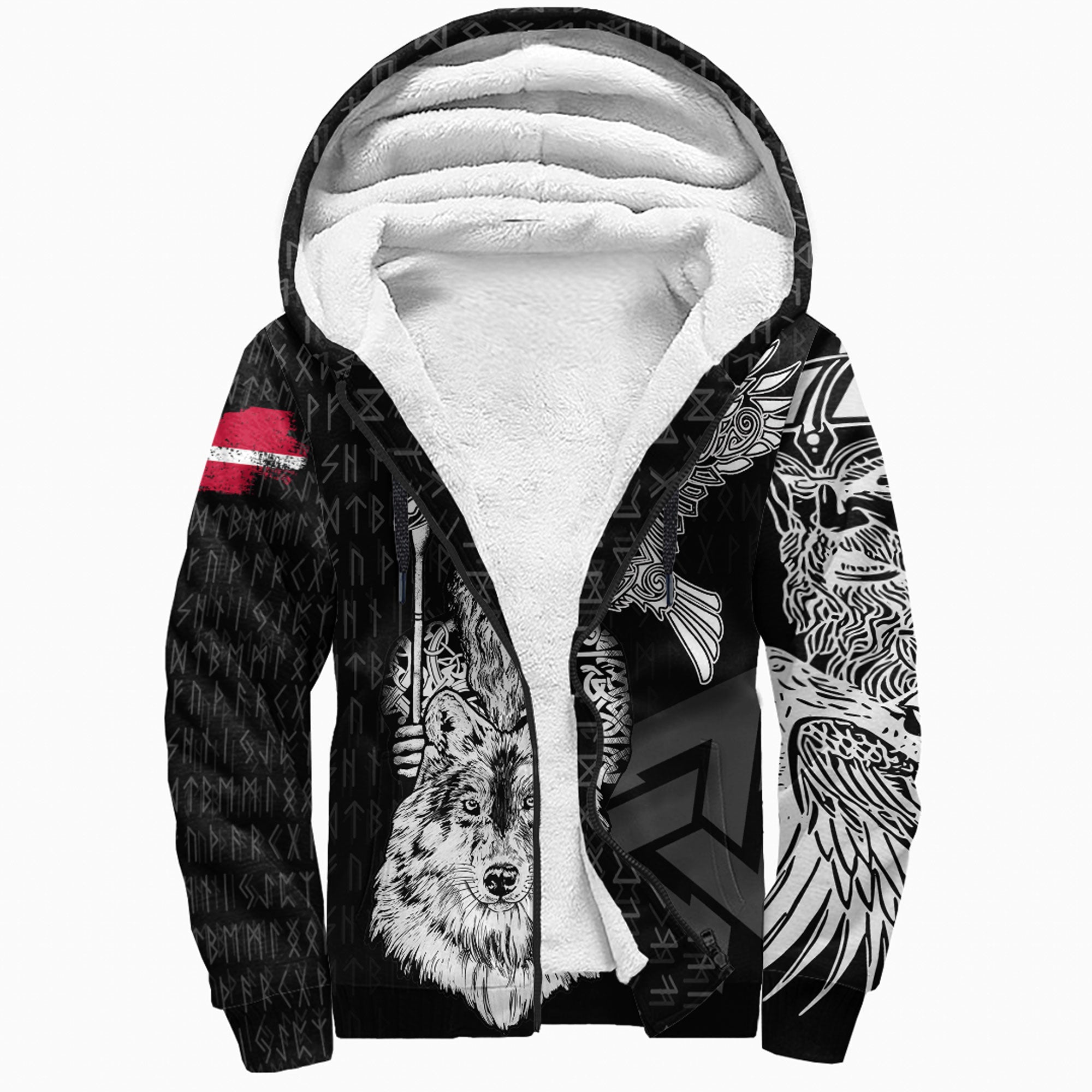 Viking Sherpa Hoodie Denmark Odin Sherpa Hoodie