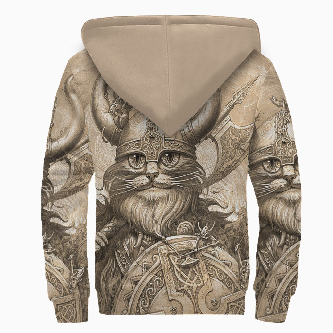 Viking Sherpa Hoodies Cat