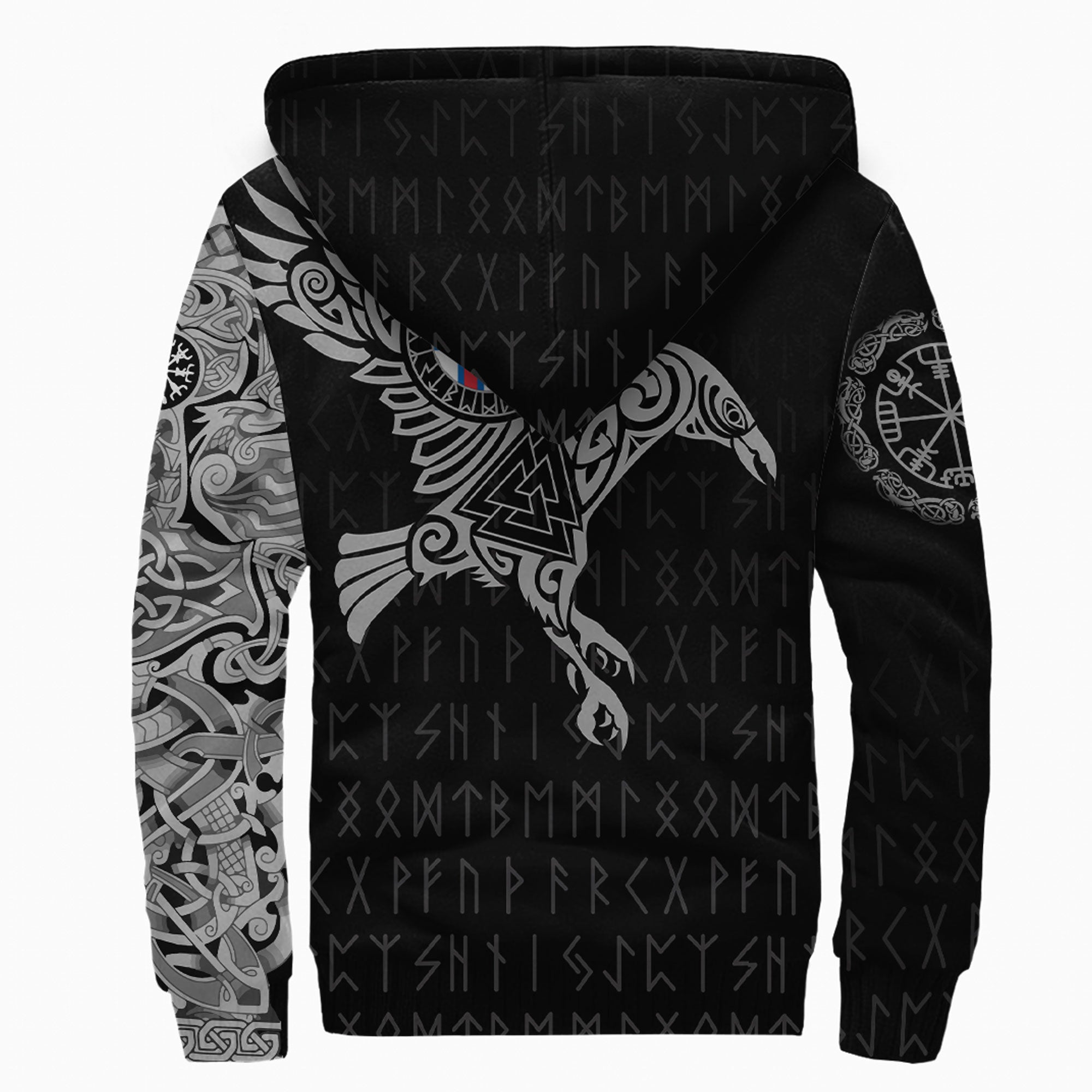 Viking Sherpa Hoodie The Raven Of Odin Tattoo Faroe Islands Ver01
