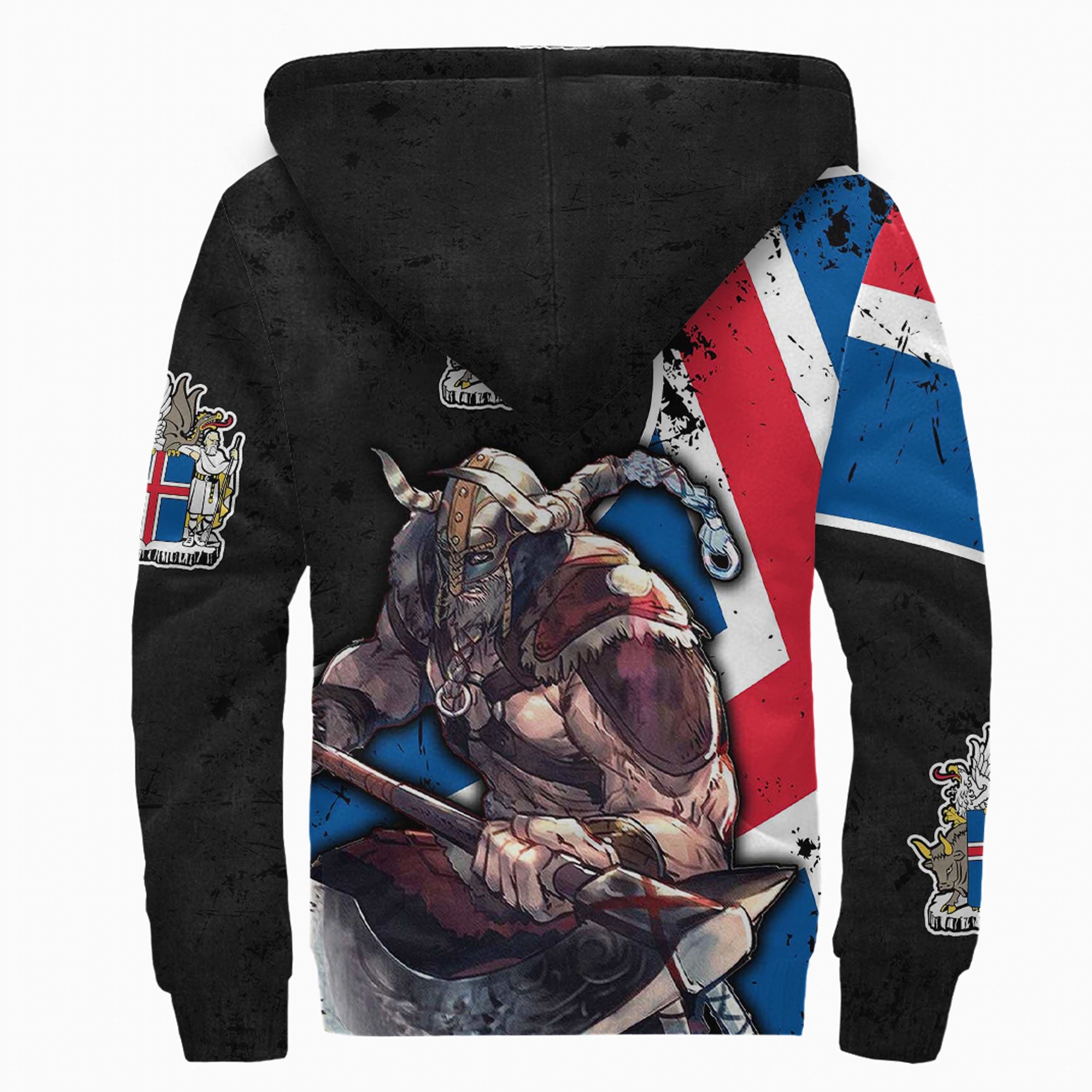 Viking Sherpa Hoodie Iceland Warriors Brush Style