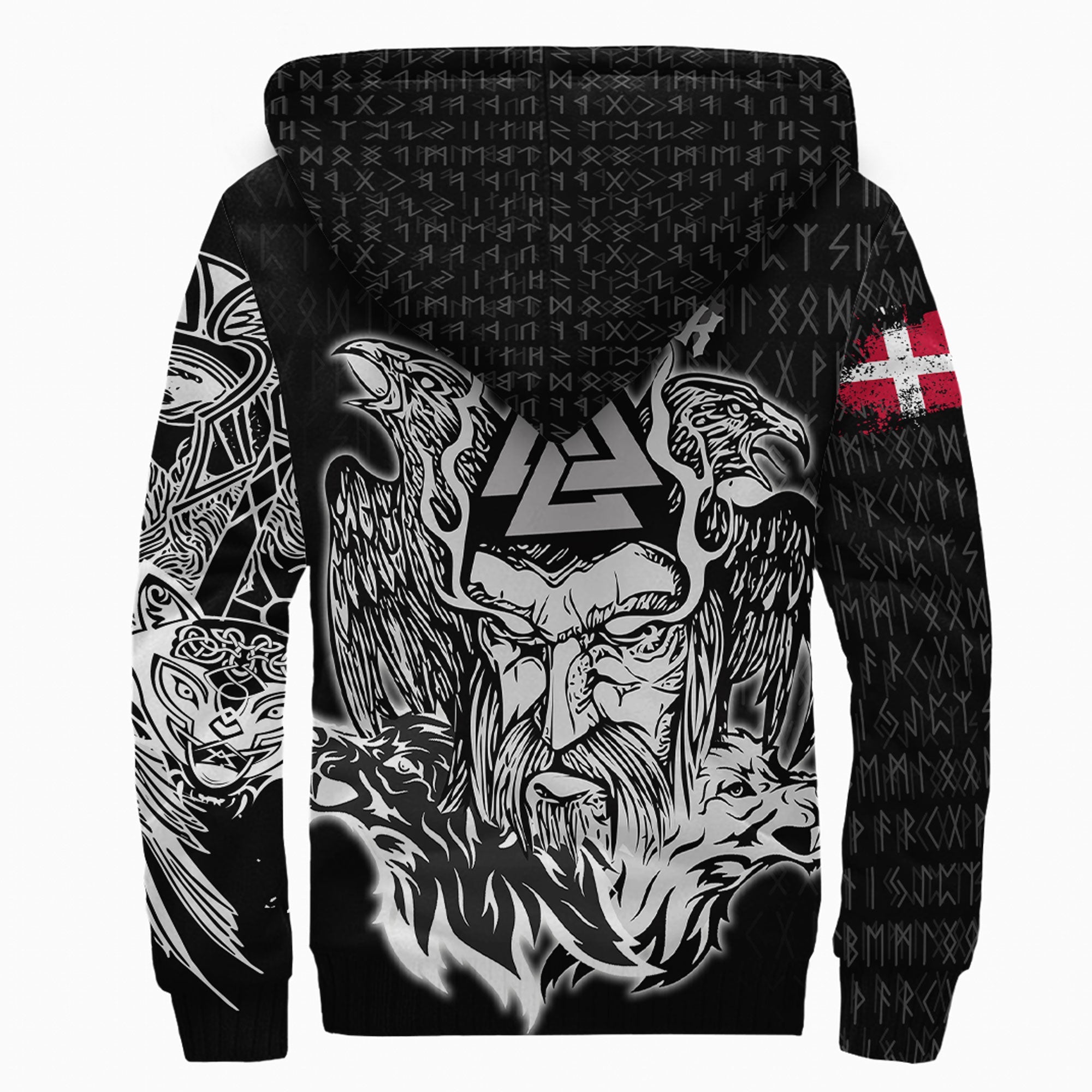 Viking Sherpa Hoodie Denmark Odin Sherpa Hoodie