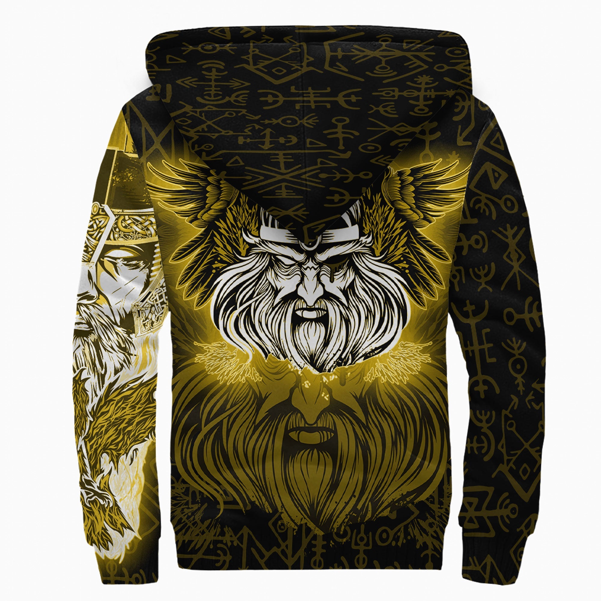 Viking Sherpa Hoodie Odin Gold