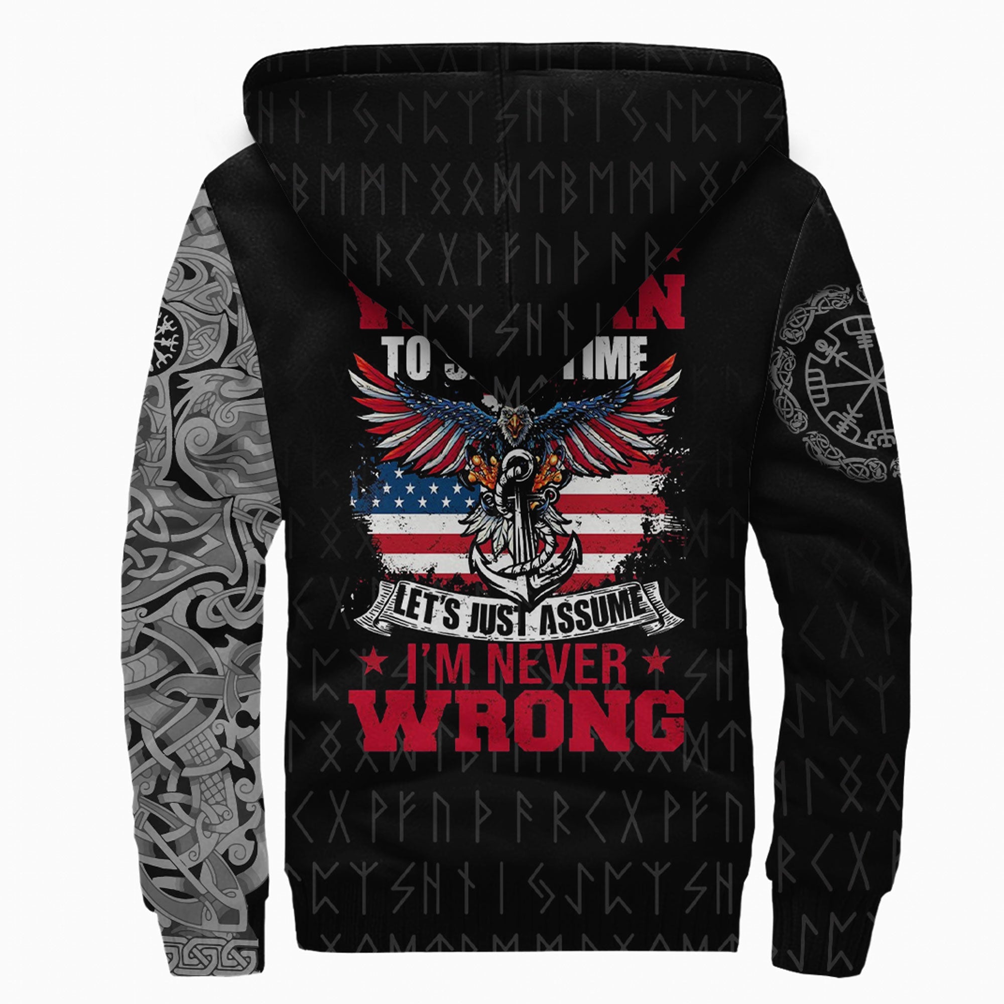 Viking Sherpa Hoodie The Raven Of Odin Tattoo Veteran Army Ver01