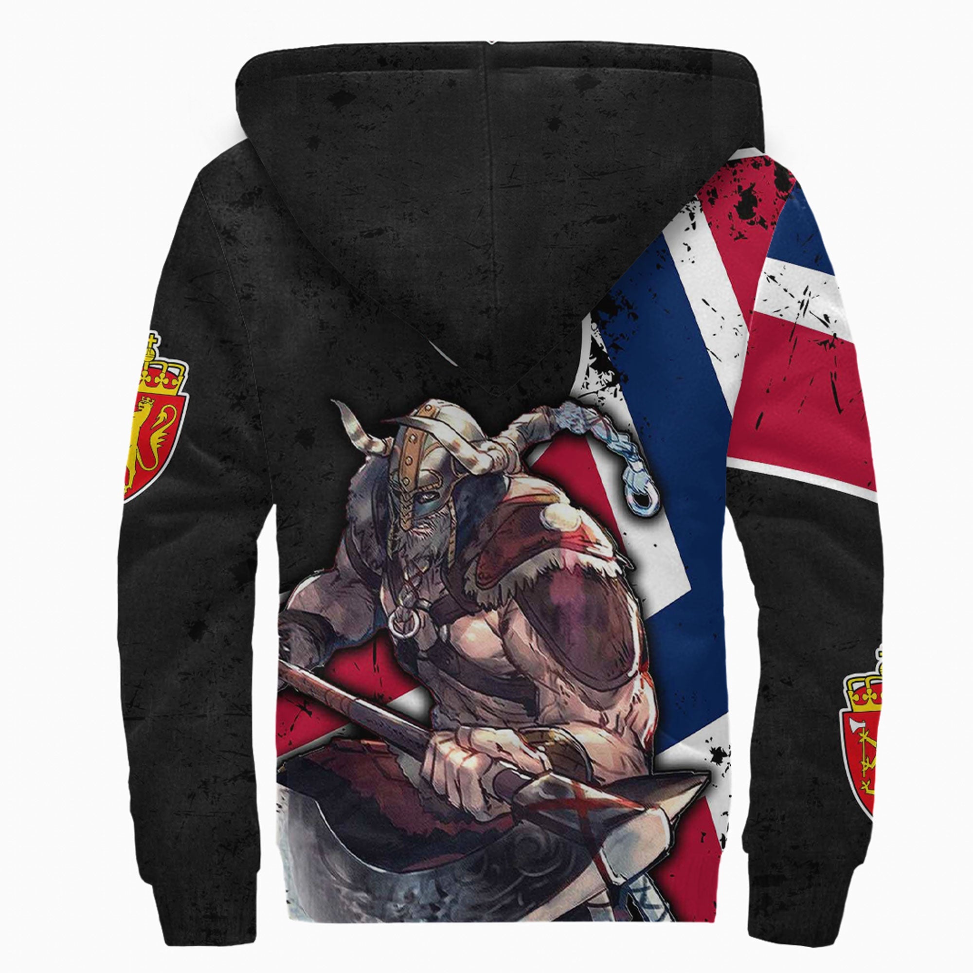 Viking Sherpa Hoodie Norway Warriors Brush Style