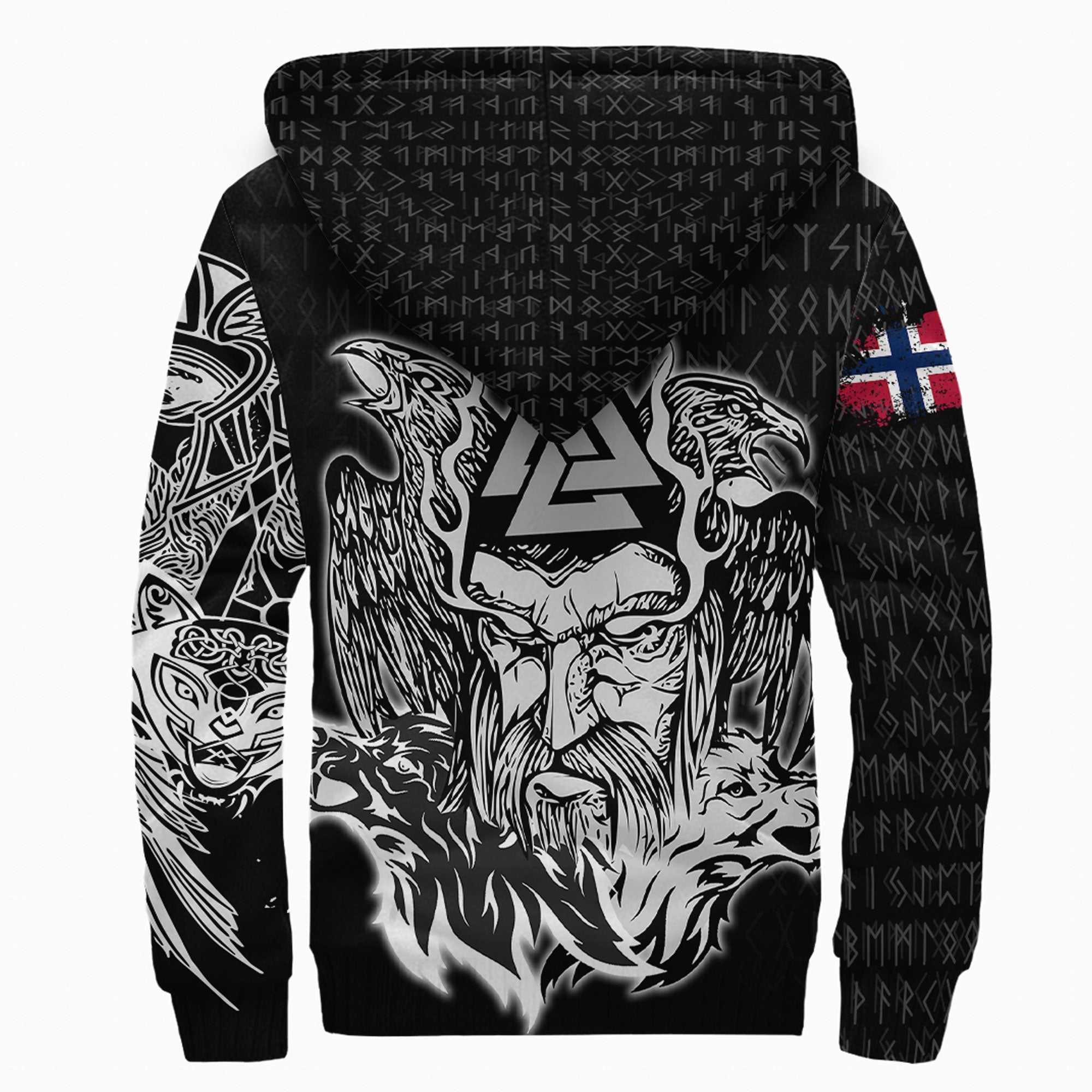 Viking Sherpa Hoodie Norway Odin