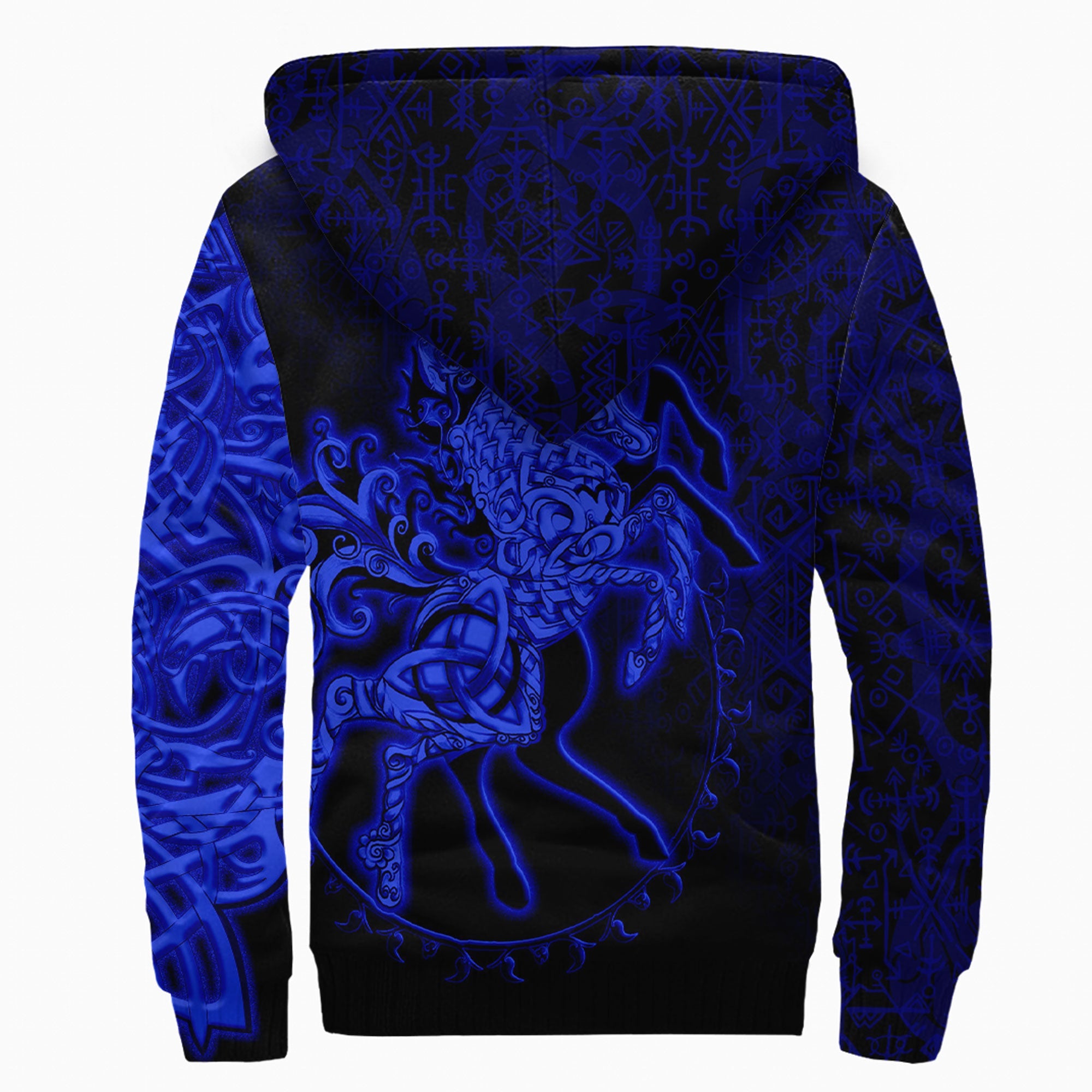 Viking Sherpa Hoodie Sleipnir Blue