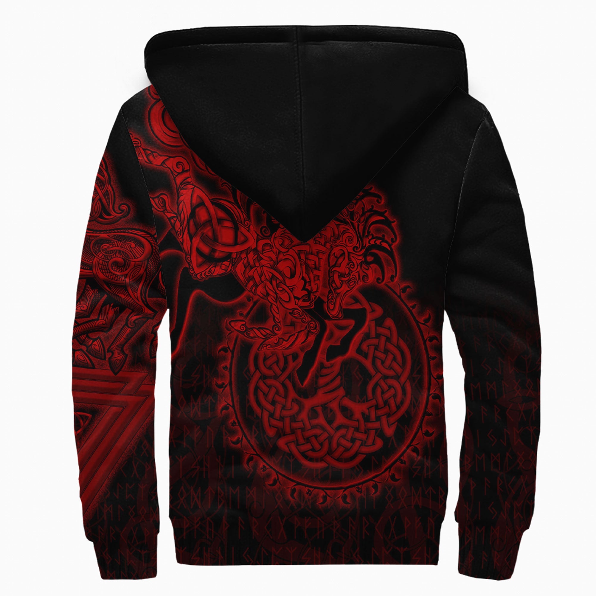 Viking Sherpa Hoodie Sleipnir Red Style