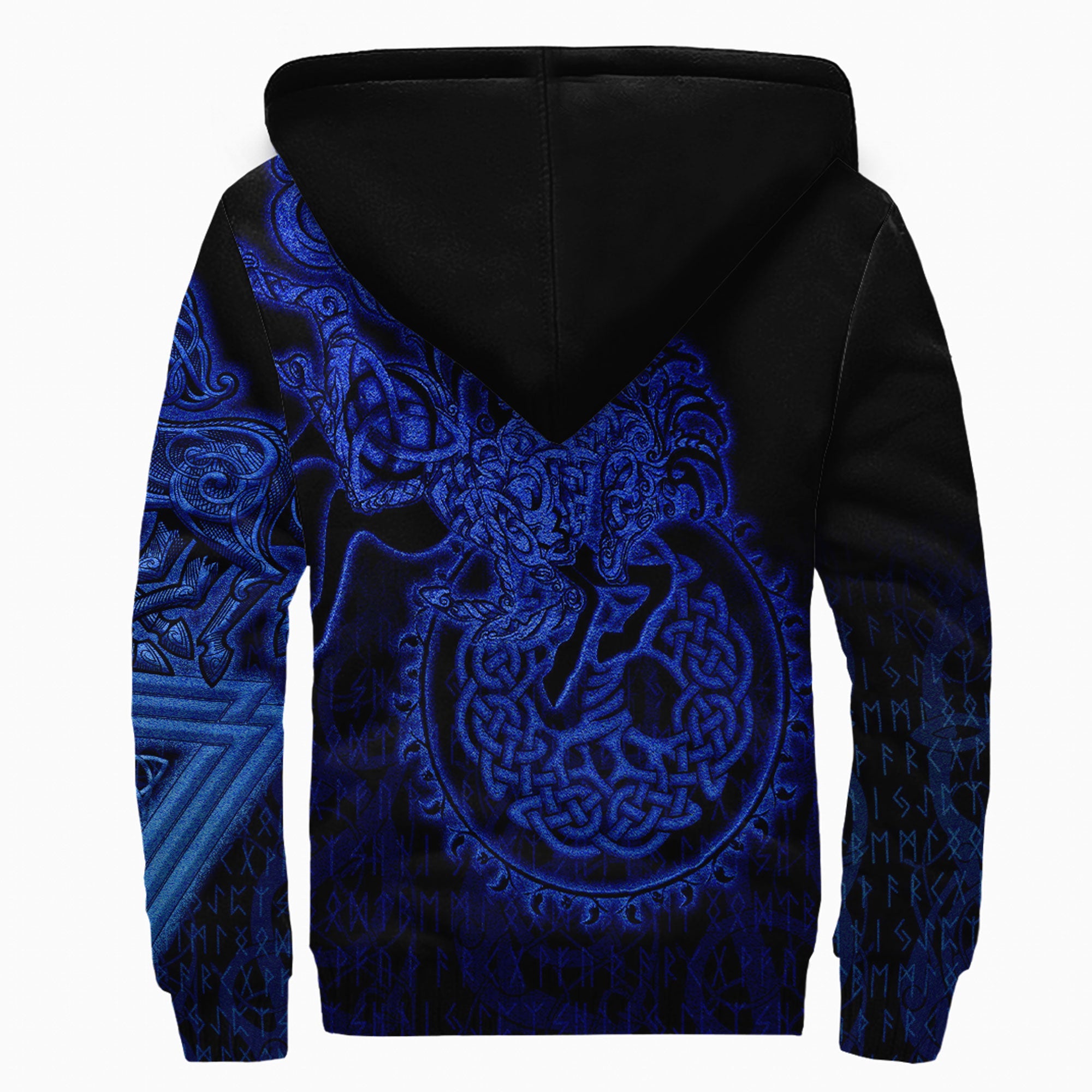 Viking Sherpa Hoodie Sleipnir Blue Style
