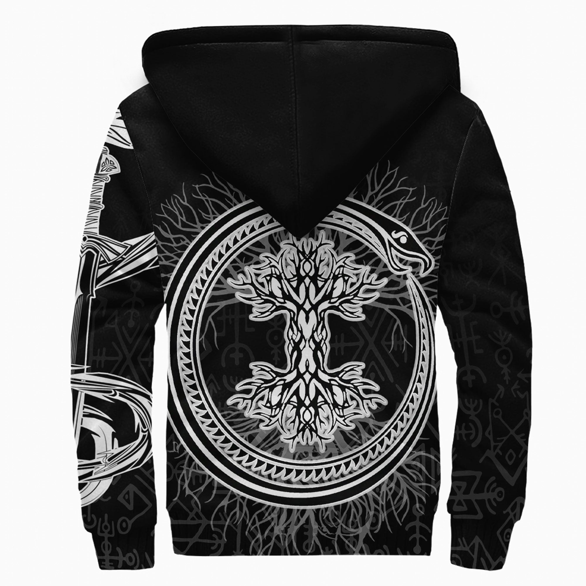 Viking Sherpa Hoodie Yggdrasil Jormungand