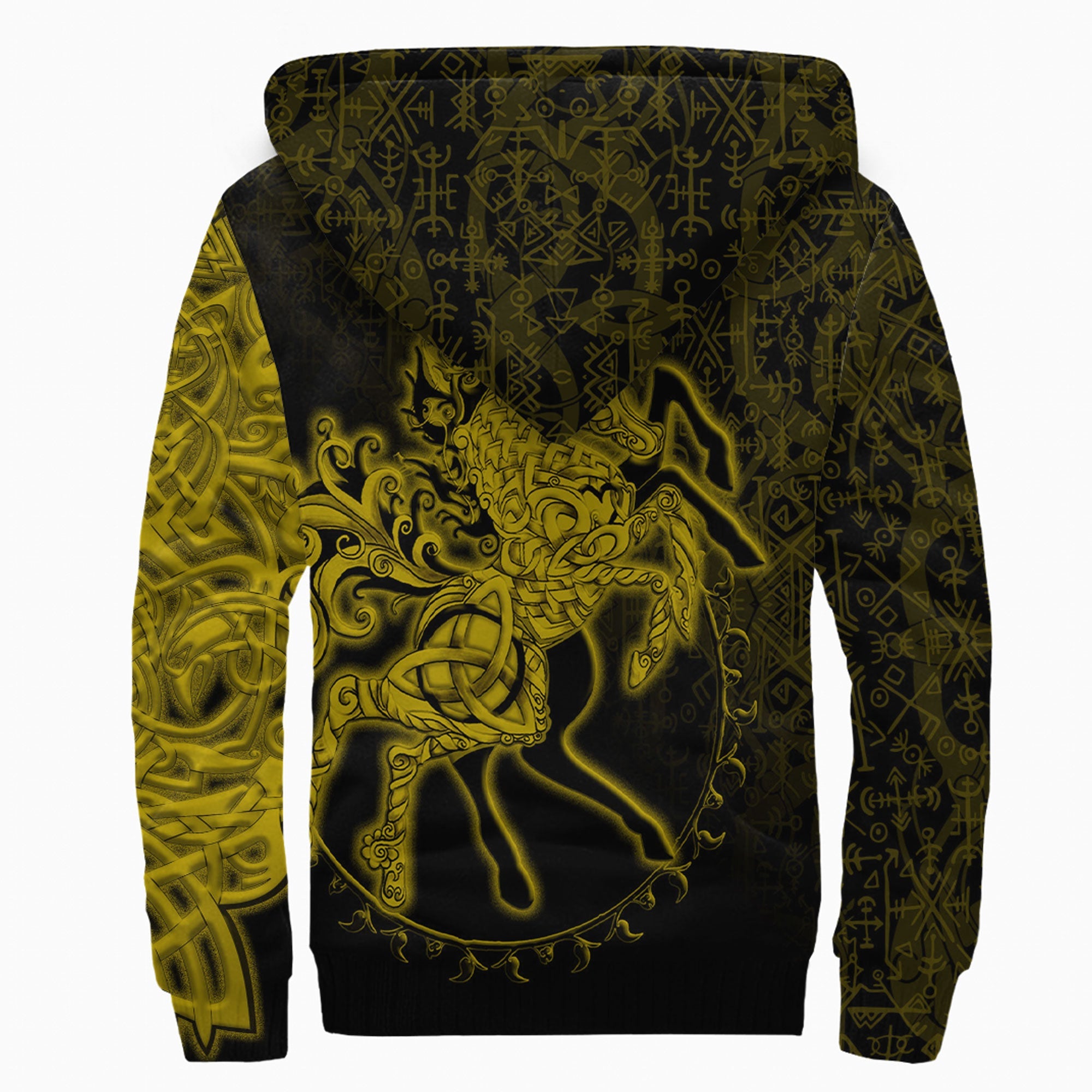 Viking Sherpa Hoodie Sleipnir Gold