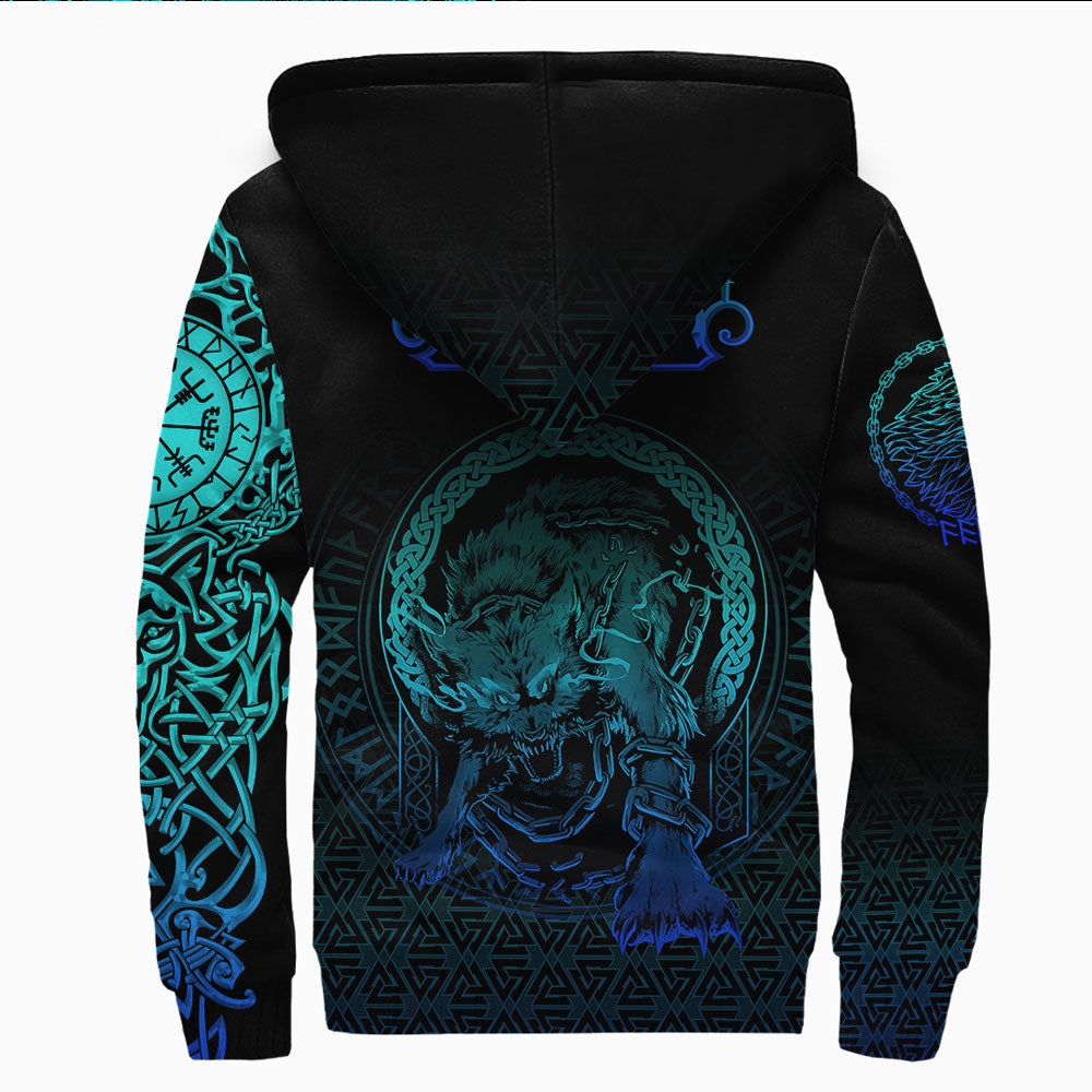 Viking Sherpa Hoodie  Fenrir Norse 3D Special