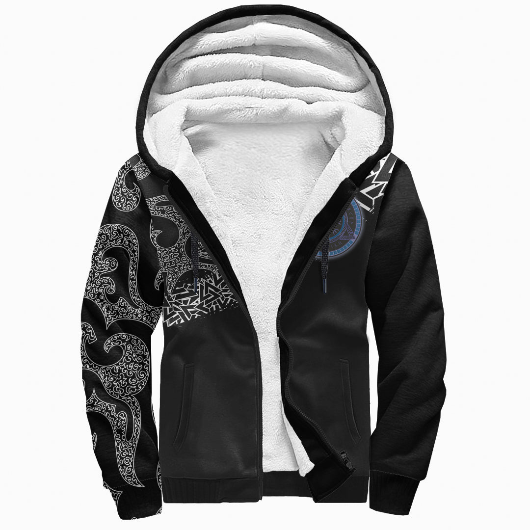 Viking Sherpa Hoodie Raven of Odin Ver01