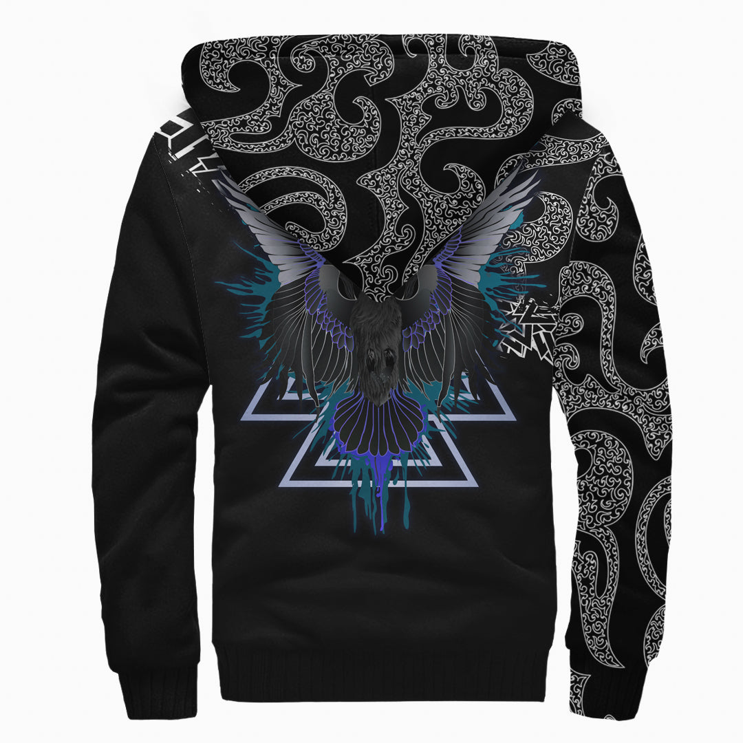 Viking Sherpa Hoodie Raven of Odin Ver01