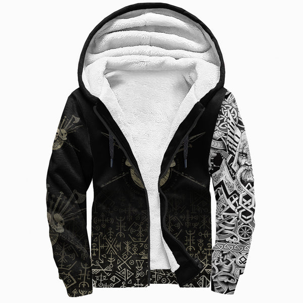 Custom Viking Sherpa Hoodie Three Skull Of Viking Sherpa Hoodie