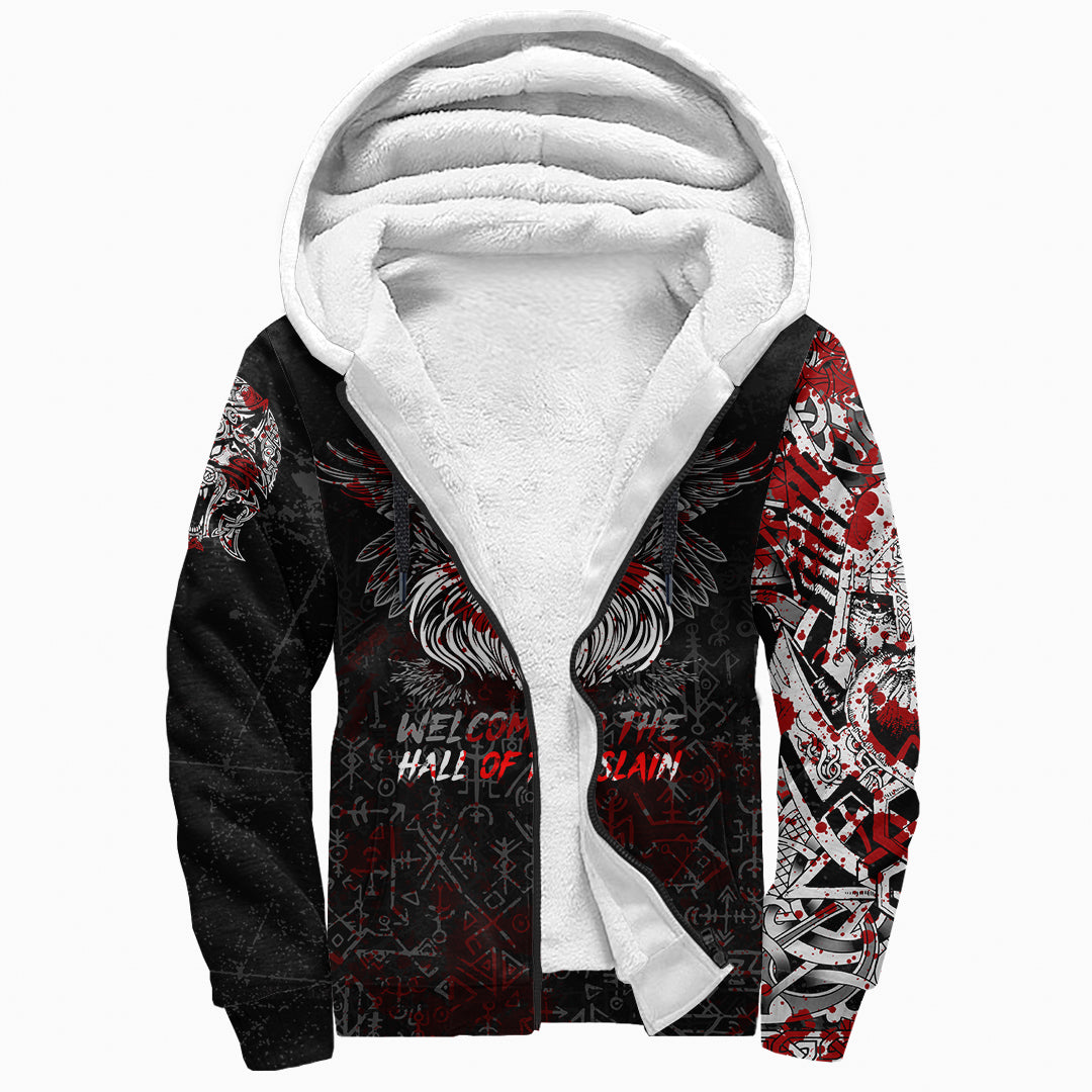 Custom Viking Sherpa Hoodie Odin Viking Sherpa Hoodie Blood