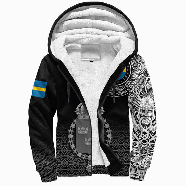 Viking Sherpa Hoodie Sweden Coat Of Arms