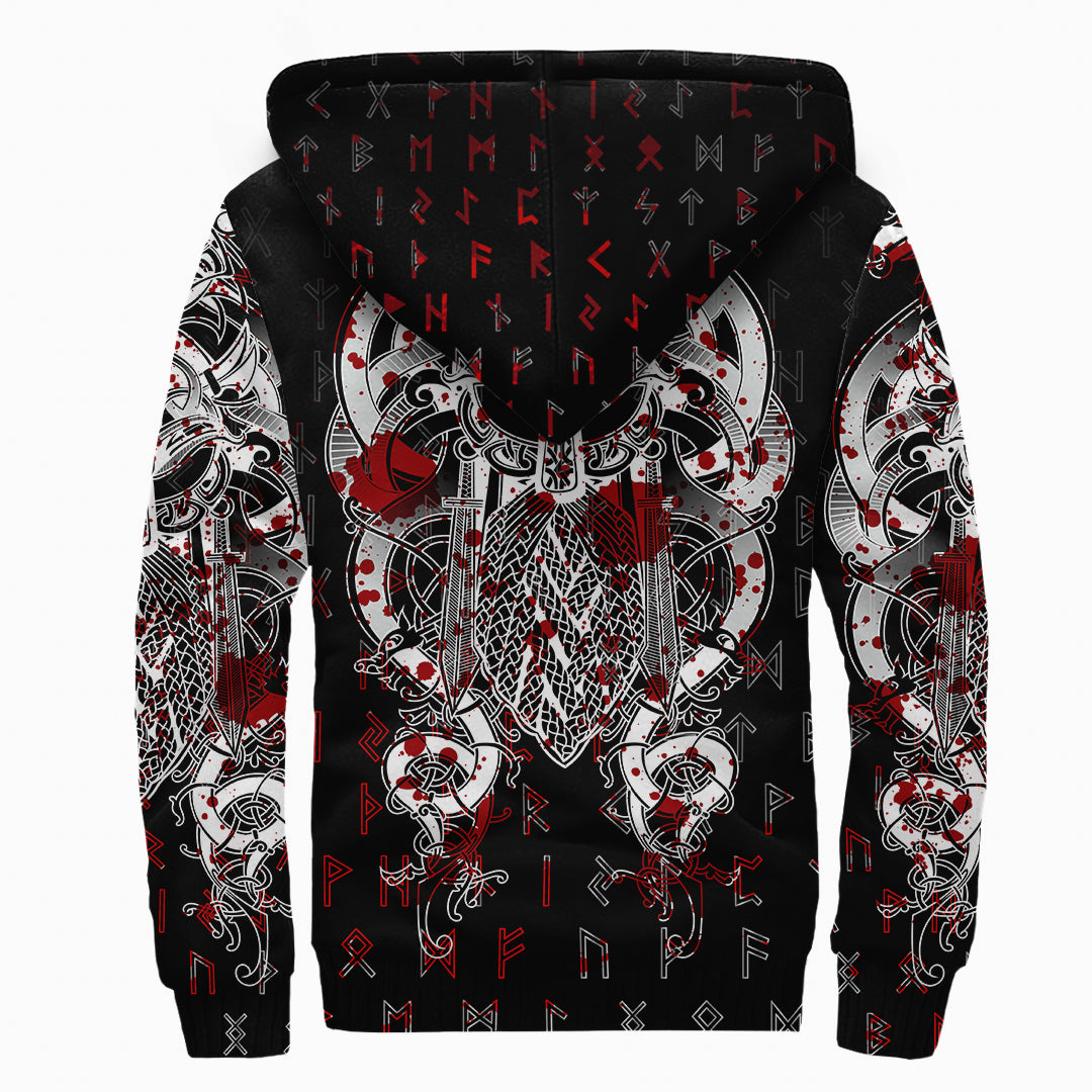 Viking Sherpa Hoodie Tyr Tattoo Blood