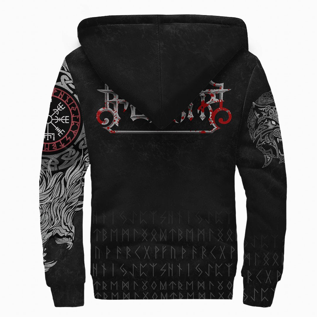 Viking Sherpa Hoodies Blood Fenrir Blood