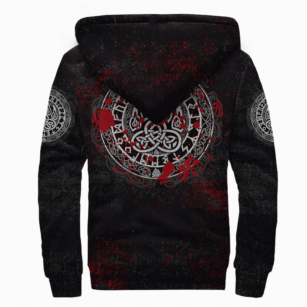 Viking Sherpa Hoodie Bear Claws Blood Tattoo