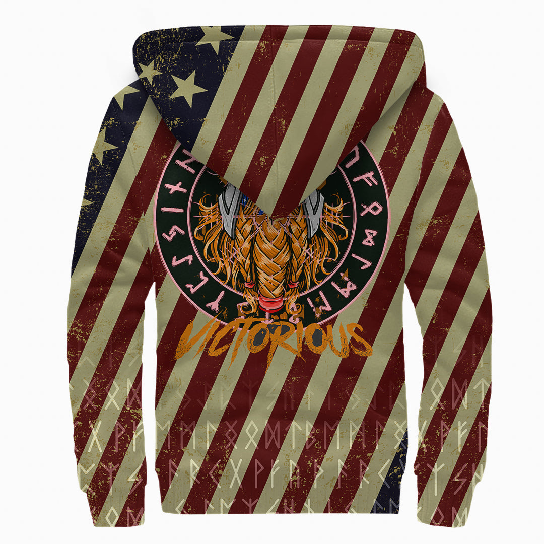 Viking Sherpa Hoodie American Warrior Victorious