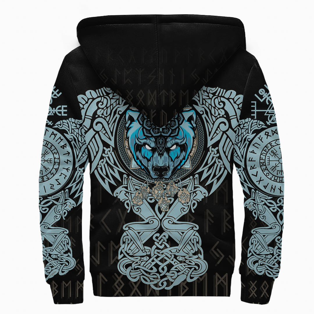 Viking Sherpa Hoodie Bear Tattoo 