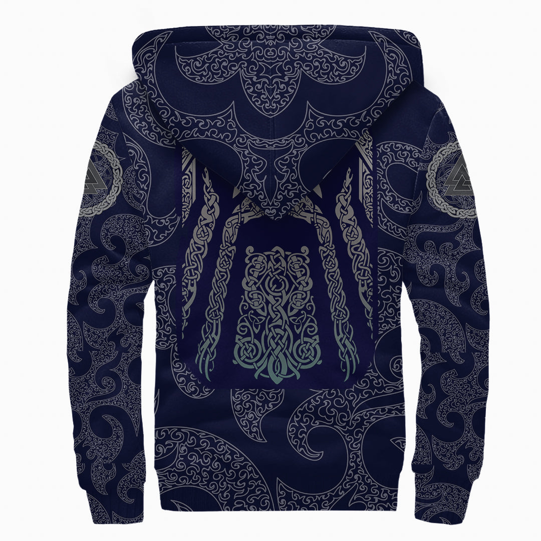 Viking Sherpa Hoodie Odin God Tattoo