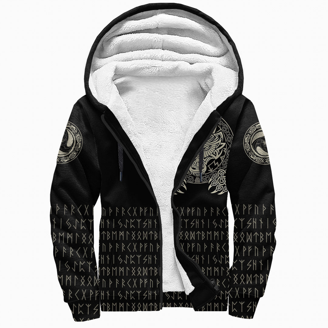 Viking Sherpa Hoodie Nordic Wolves