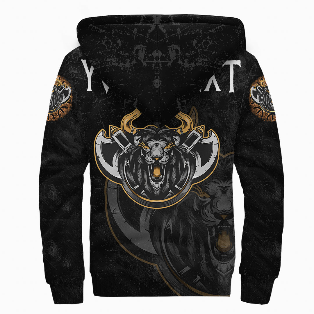 Custom Viking Sherpa Hoodie Lion