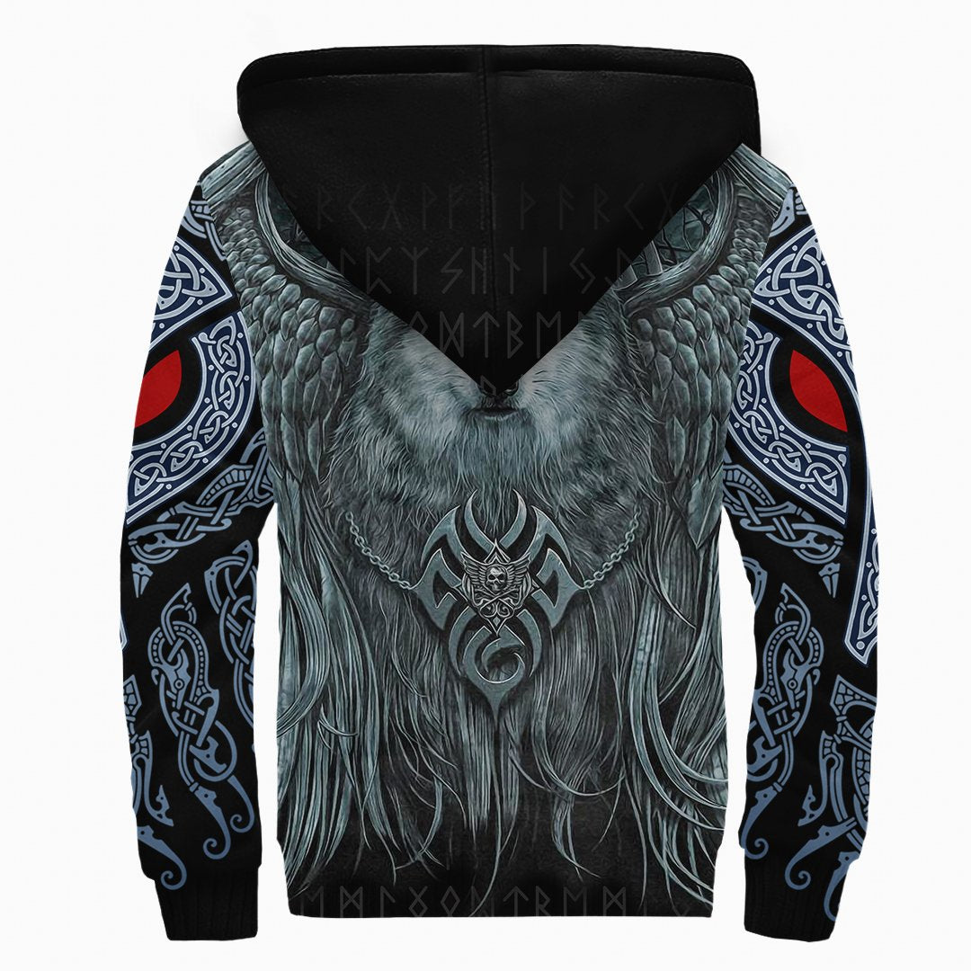 Viking Sherpa Hoodie Spiral Wolf Spirit