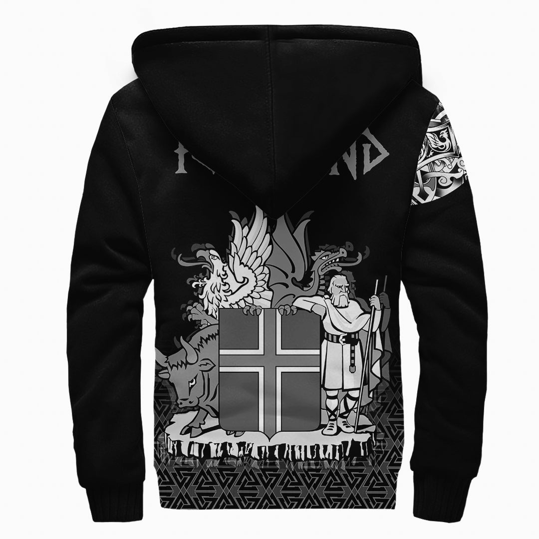 Viking Sherpa Hoodie Iceland Coat Of Arms