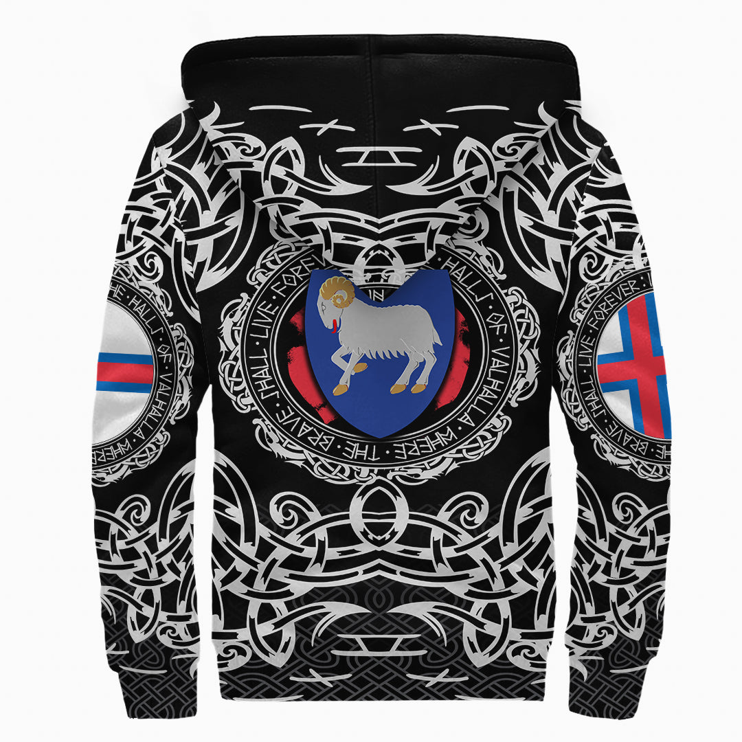 Viking Sherpa Hoodie Faroe Islands Pattern