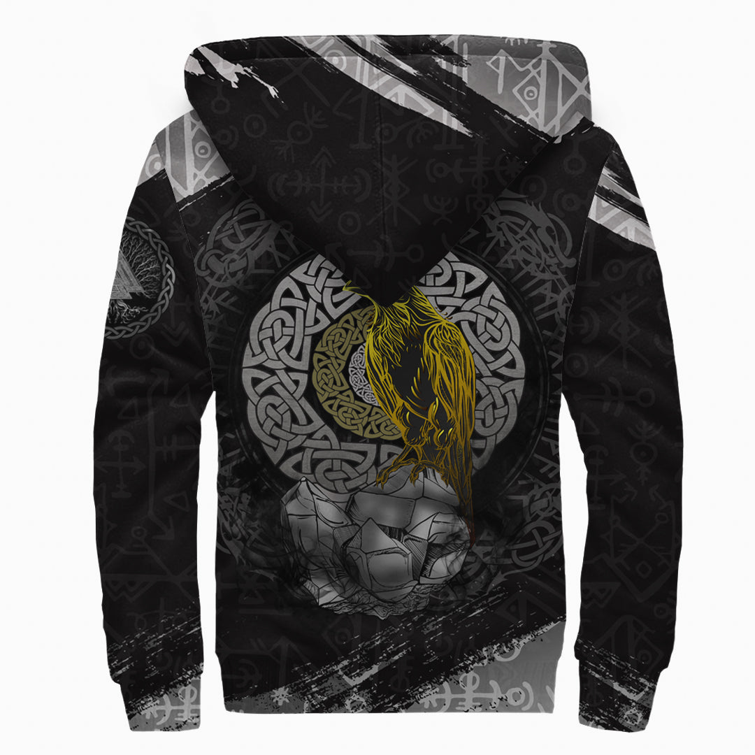 Viking Sherpa Hoodie Odin God Of Asgard